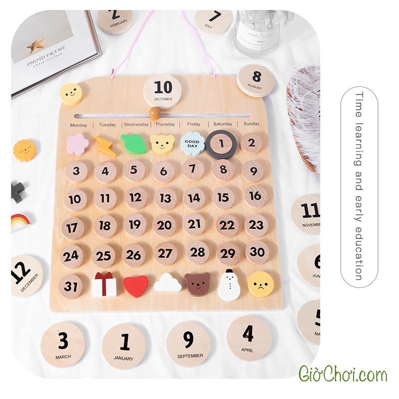 Bộ lịch bằng gỗ Montessori Calendar cho bé từ 3 tuổi