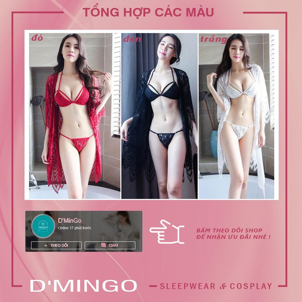 Váy ngủ sexy - Đầm ngủ sexy ren mềm mỏng có kèm áo choàng thắt dây D'MINGO - VN14