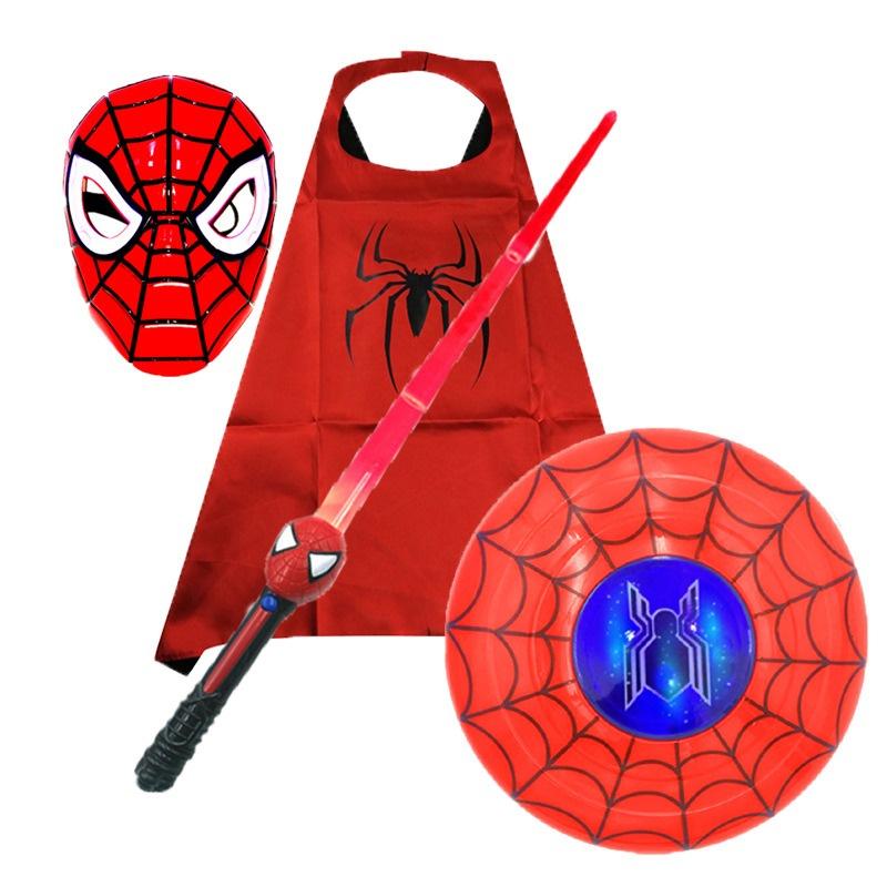 Áo siêu nhân spider man bé trai - bộ đồ chơi áo choàng kiếm khiên găng tay spiderman nhí- người nhện dơi captain bat-man