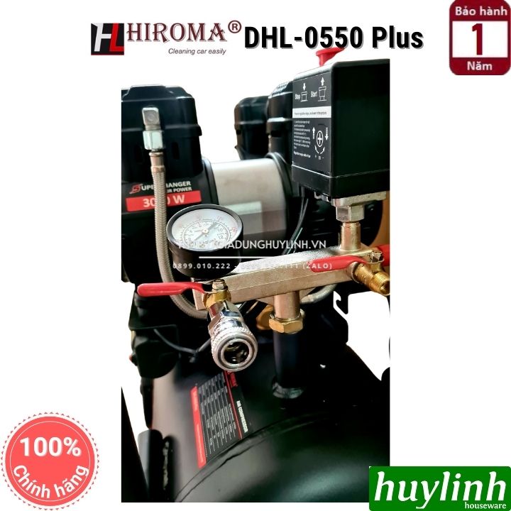 Máy nén khí không dầu Hiroma DHL-0550 Plus - 50 lít - Hàng chính hãng