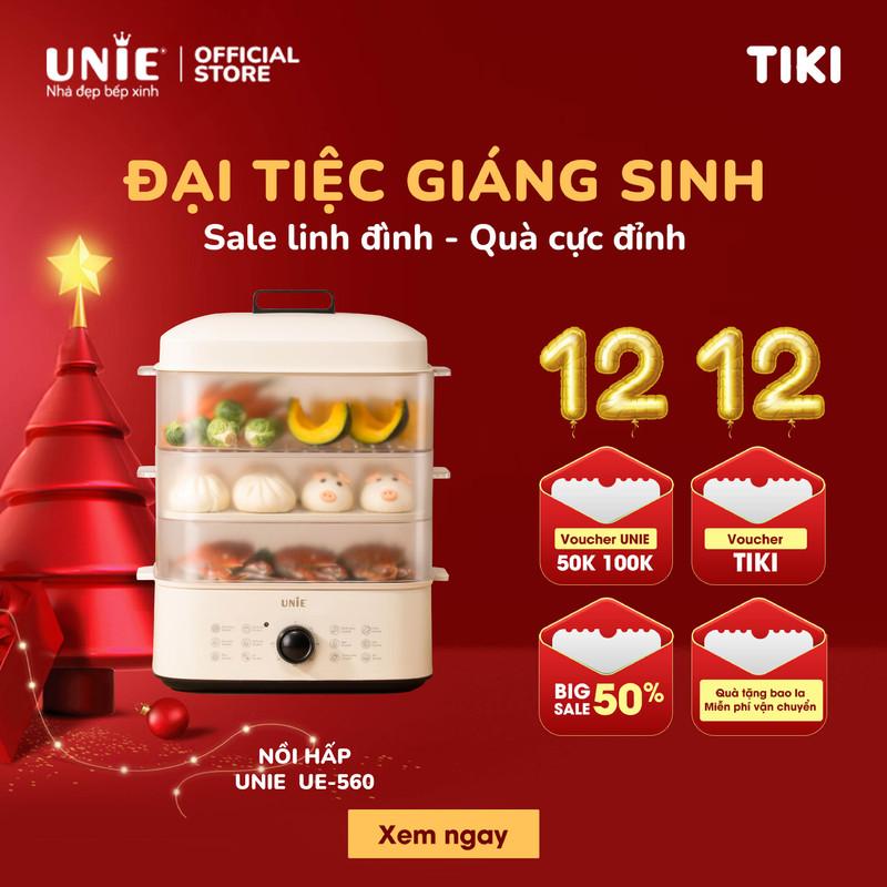 Nồi hấp 3 tầng UNIE UE560,dung tích 18l,công suất 850w,12 tính năng siêu tiện lợn,thiết kế trang nhã cao cấp,dễ vệ sinh- HÀNG CHÍNH HÃNG