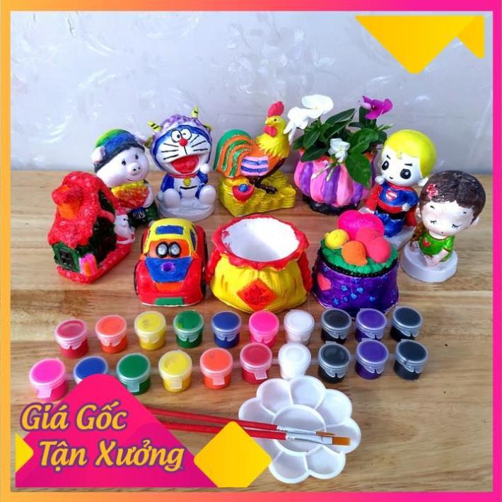 Tượng Thạch Cao Cho Bé Nhiều Hình Size 9-11cm Tặng Kèm 8 Màu Và 1 Cọ (Bộ 10 Tượng) FREESHIP  TP'S