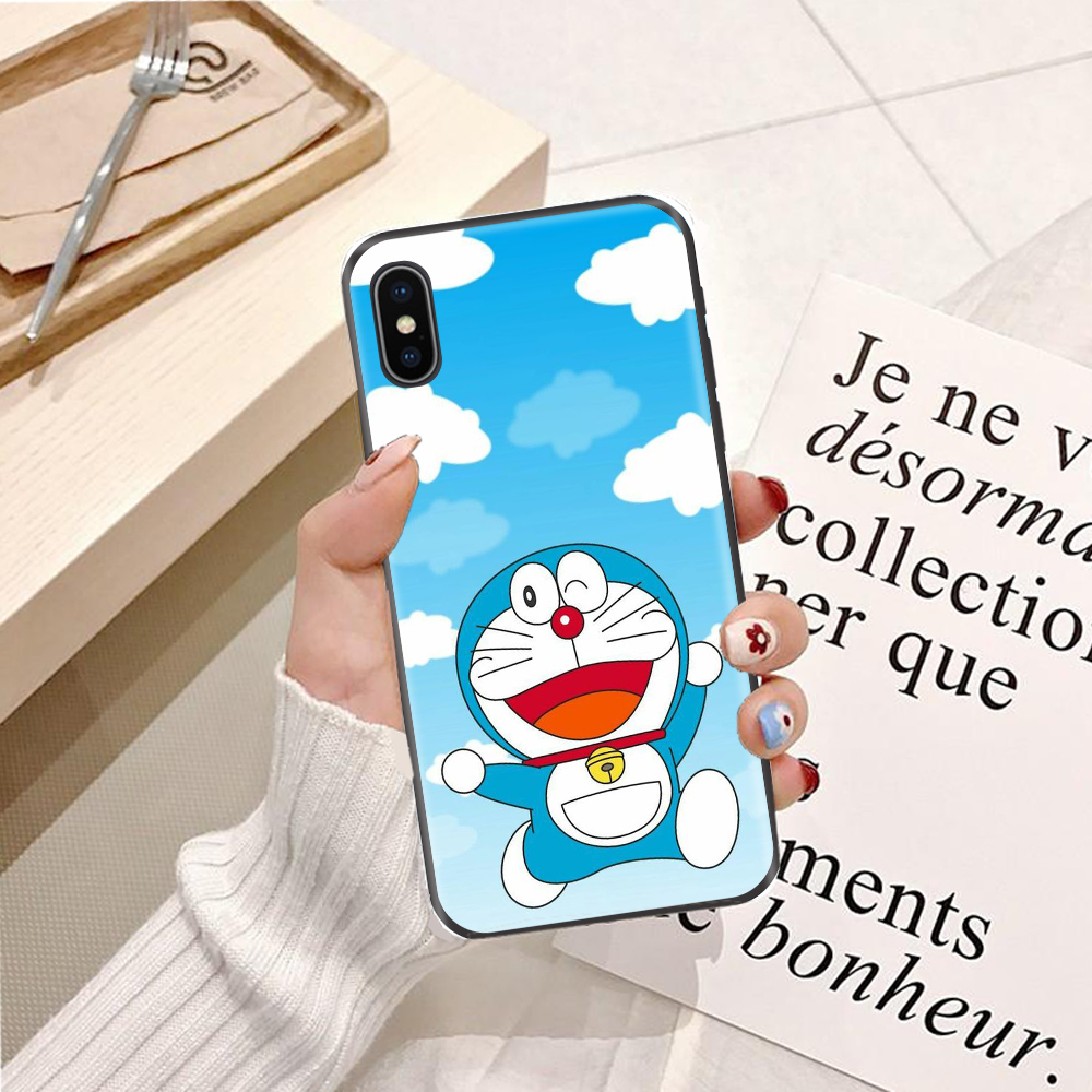 Ốp lưng điện thoại Iphone X viền silicon dẻo TPU  hình Doremon Vui Nhộn - Hàng chính hãng