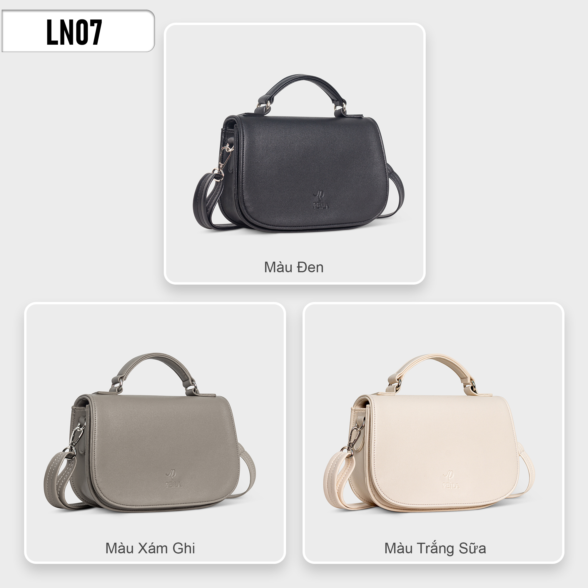 Túi đeo chéo da nữ nắp gập thời trang LN07
