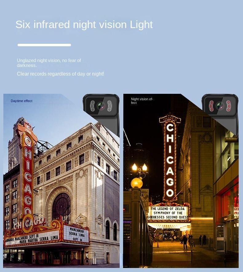 256G 1080P Camera Hành Động Video Nhìn Xuyên Đêm Ống Kính Full HD WIFI Chống Nước Video Thực Thi Pháp Luật Đầu Ghi Định Dạng MP4 ngoài Trời Mini