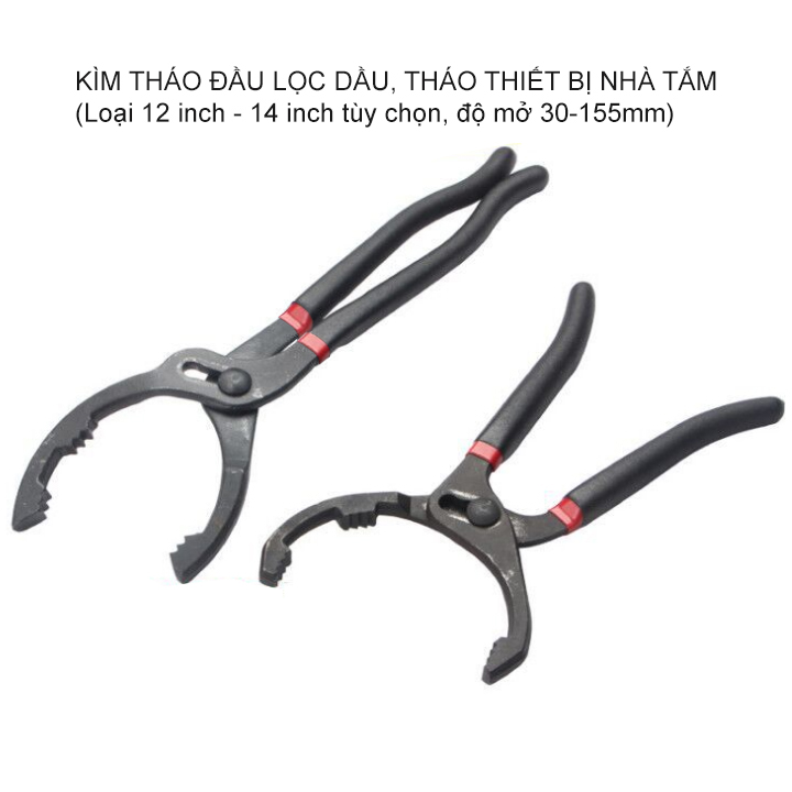 Kìm tháo lọc dầu chuyên dụng loại 10-12 inch tùy chọn độ mở 30-155mm