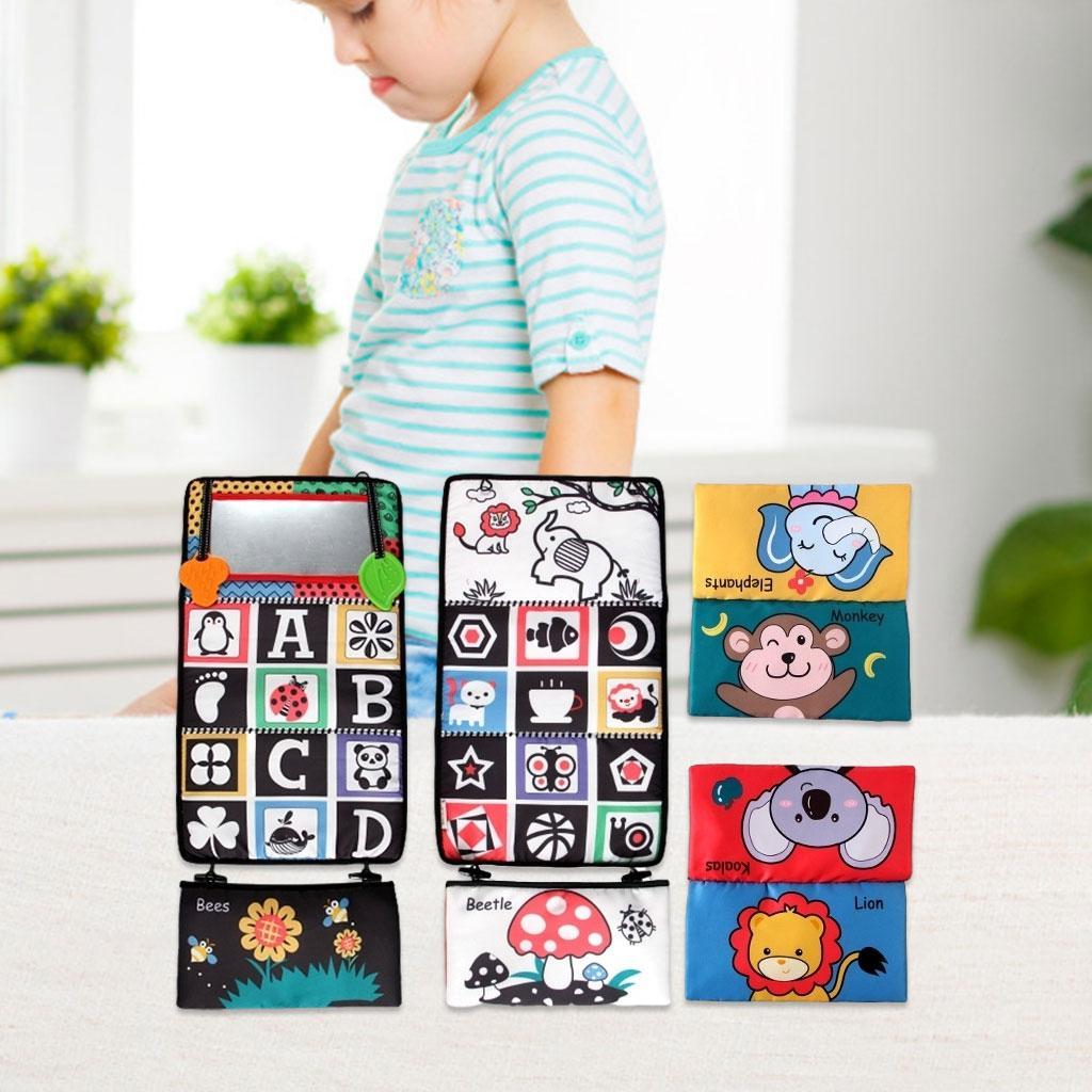 Mirror Cloth Book Activity Black and White Baby Toy