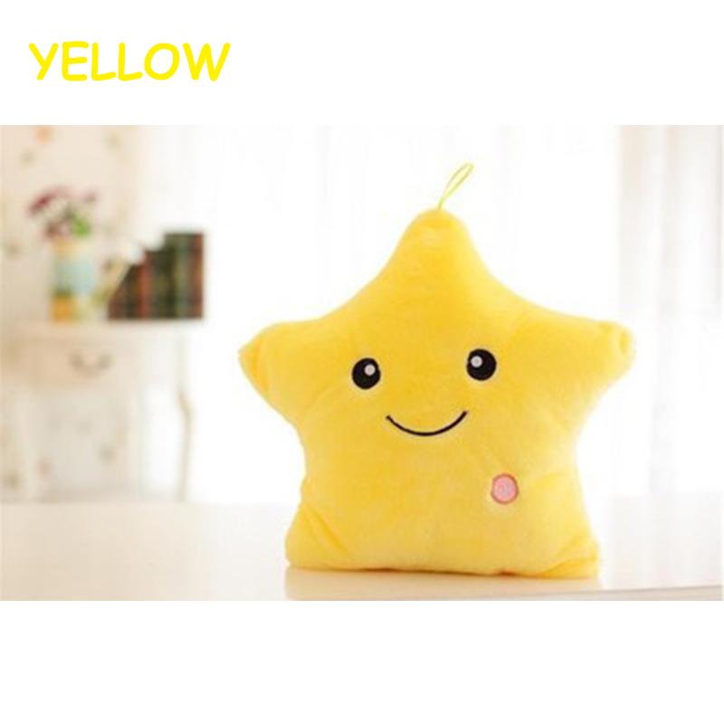 Dễ Thương Ngôi Sao Nhiều Màu Sắc Món Đồ Chơi Sang Trọng Phát Sáng Đệm Ngôi Sao Năm Cánh Dạ Quang, Gối Trang Trí Sáng Tạo Gối Đồ Chơi trẻ Em