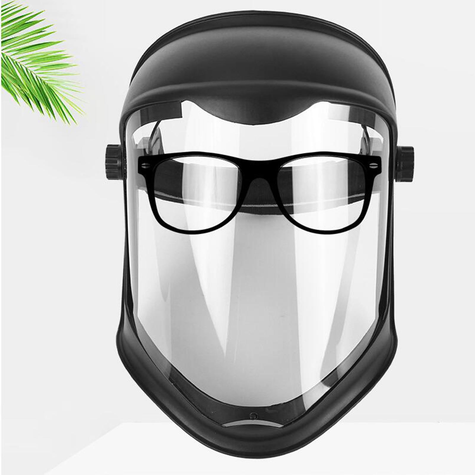 Face Shield Helmet Mask with Clear Polycarbonate Visor Anti FOG UV Blocking Protective Cover Safety Grinding