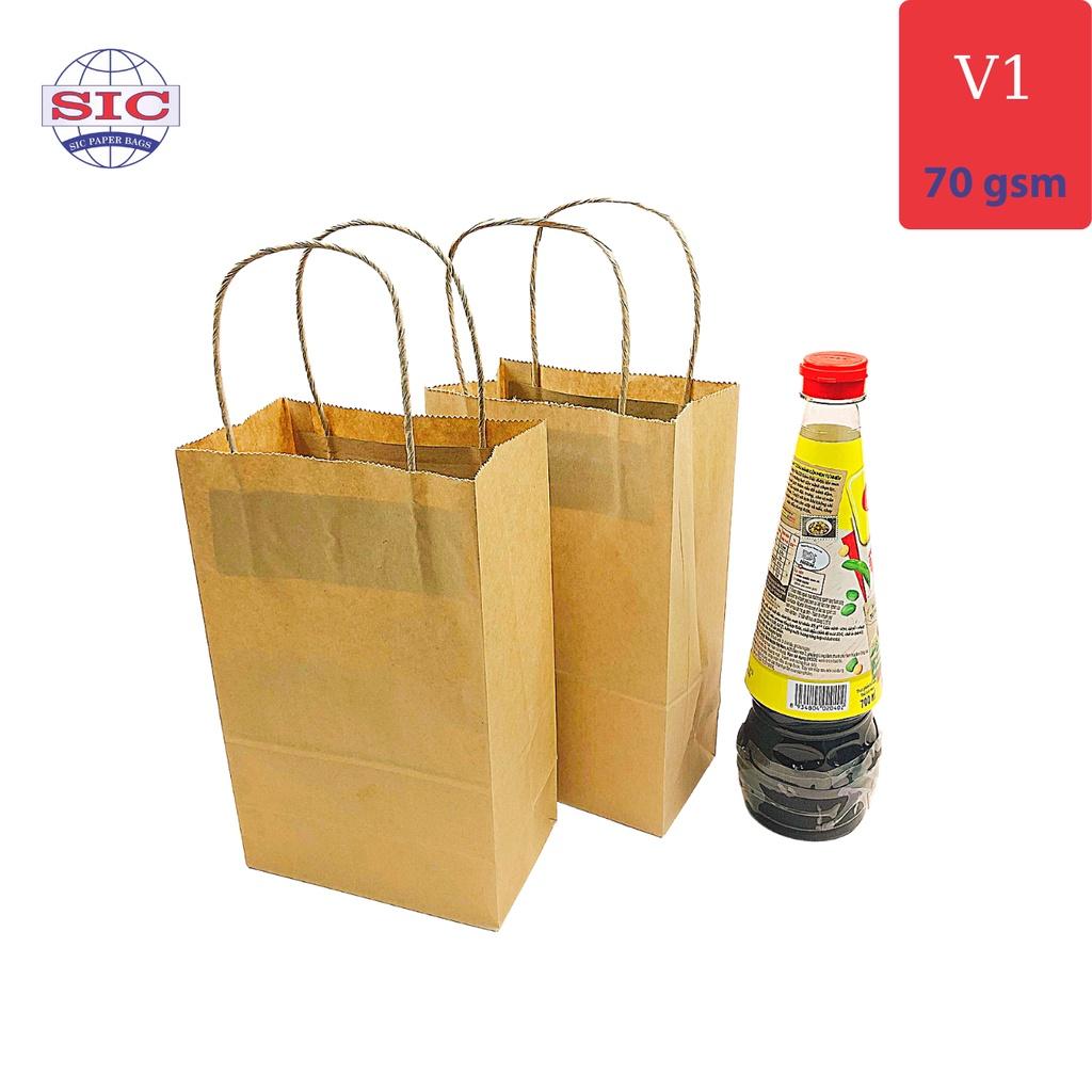 100 CHIẾC TÚI GIẤY V1-15,5x9x25 cm CÓ QUAI