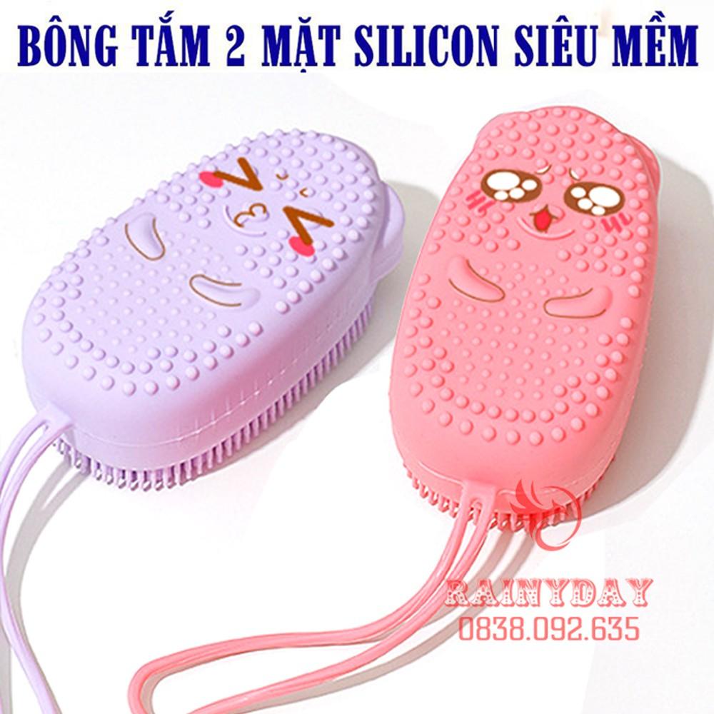 Bông tắm bọt biển Chà lưng - cọ lưng silicon tạo bọt kỳ ghét cọ lưng chất liệu nềm mại CL01