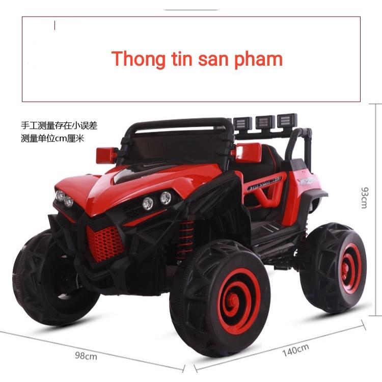 Xe oto điện địa hình gầm cao 4 động cơ bánh chống sóc kết nối USB cho bé điều khiển