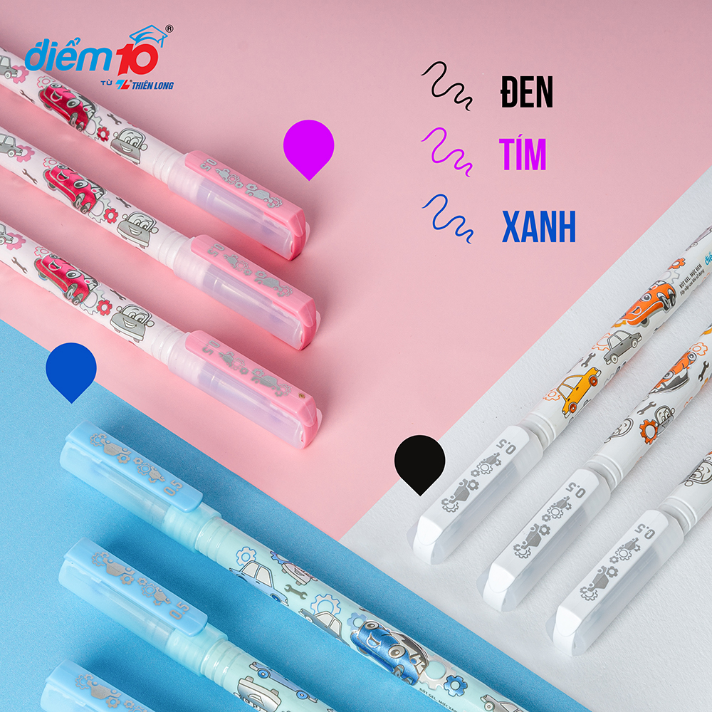 Combo 10 Bút gel Smooth Flowing Gel Ink Thiên Long Điểm 10 TP-GEL038