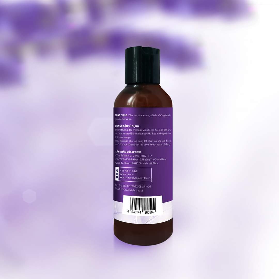 Dầu massage body dưỡng da Oải hương Leviter 100ml