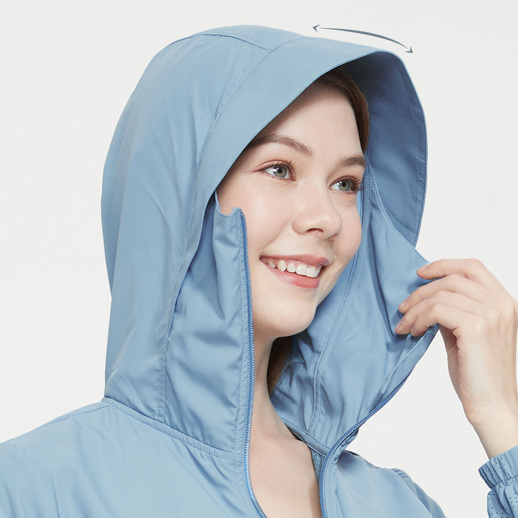 Áo Khoác Chống Nắng Nữ UV100 Suptex-Cool AL21016 - Thoáng mát - Có dây kéo cao che mặt