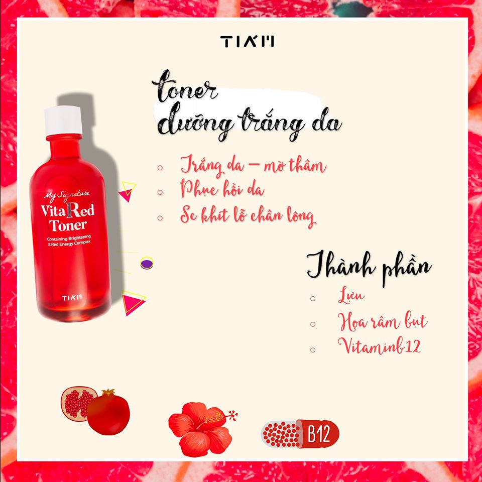 Bộ Kit 3 Món Dưỡng Trắng Sáng Da My Signature Red C ( Mini ) + Tặng kèm 1 mặt nạ sủi bọt thải độc Su:m 37 Đen