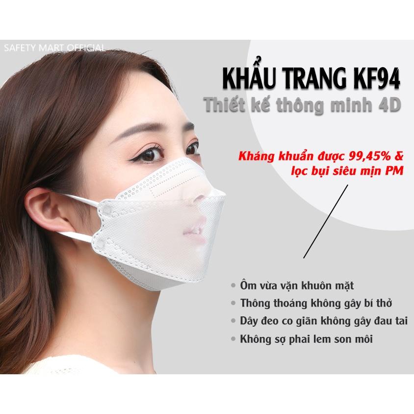 Combo 20 Túi (200 Chiếc) Khẩu Trang 4D MASK KF94 SH Công Nghệ Dập Hàn Quốc, Thiết Kế Thời Trang, Kháng Khuẩn