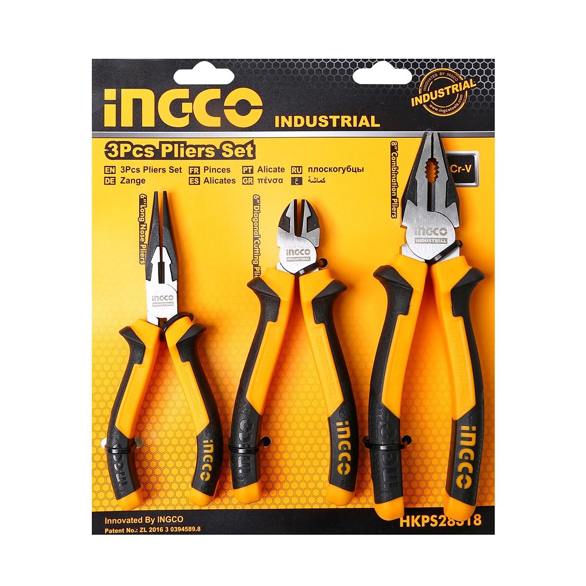 BỘ 3 KÌM RĂNG, CẮT VÀ NHỌN INGCO HKPS28318 - HÀNG CHÍNH HÃNG