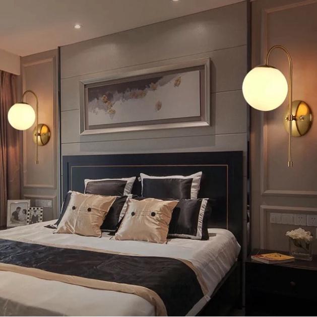 Đèn gắn tường hình cầu,đèn trang trí,đèn ngủ gắn tường DT