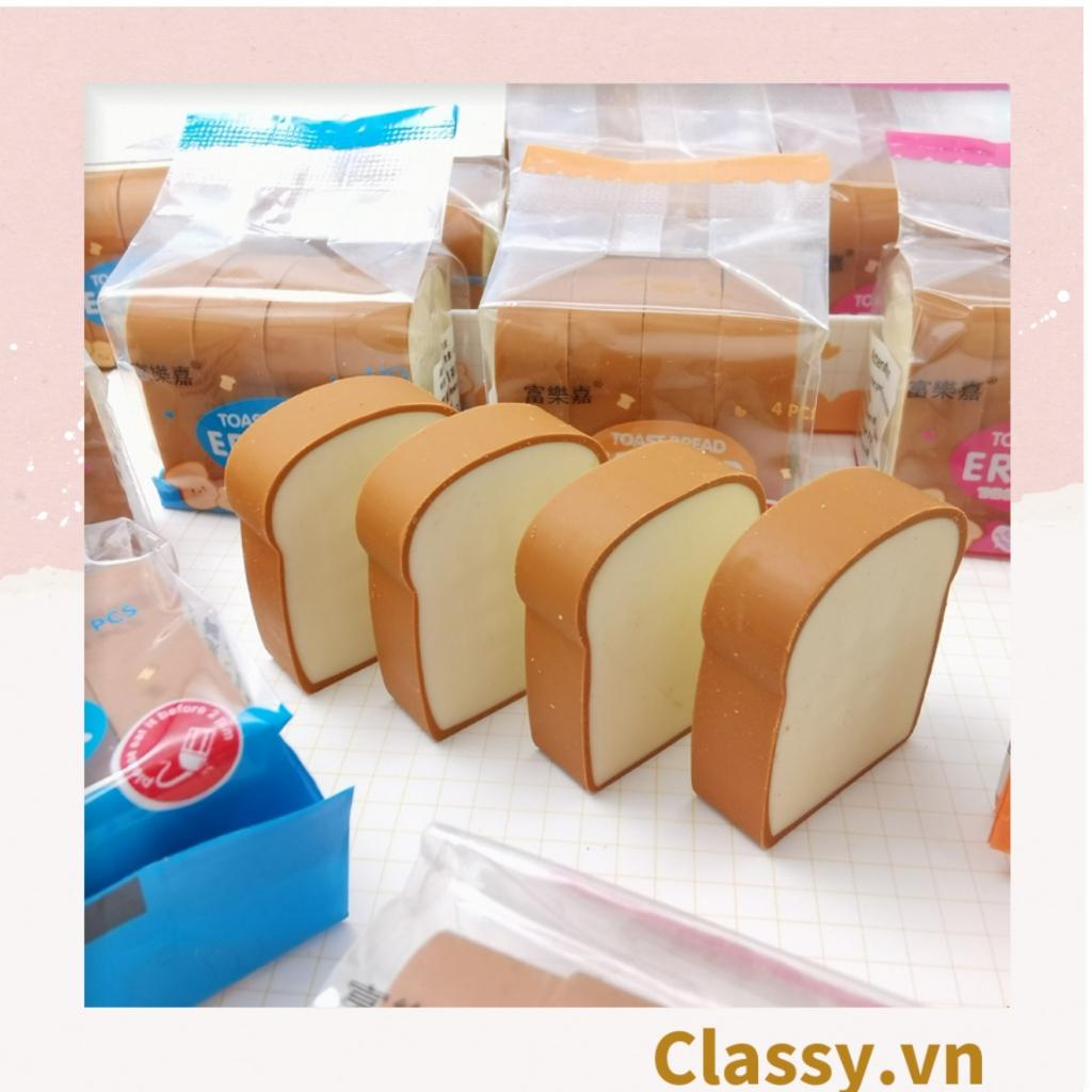 4 cục Gôm tẩy Classy hình bánh mì sandwich giúp tẩy sạch vết bút chì, không gây rách giấy PK1204