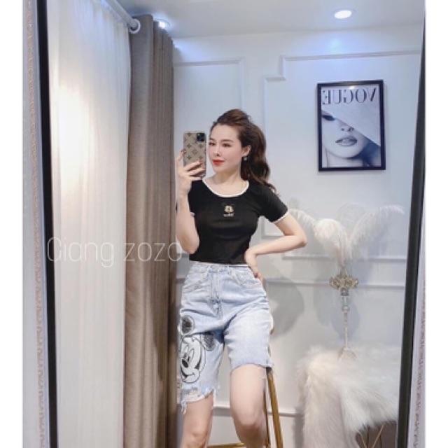 Áo croptop body thêu mickey, hình thật ảnh cuối