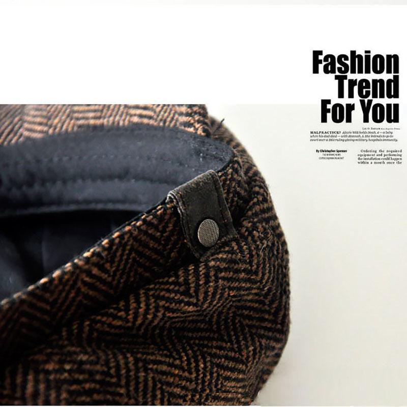 Unisex Thu Đông Newsboy Mũ Lưỡi Trai Nam Nữ Ấm Áp Tweed Hình Bát Giác Mũ Dành Cho Nam Thám Tử Nón Retro Dẹt Mũ Chapeau