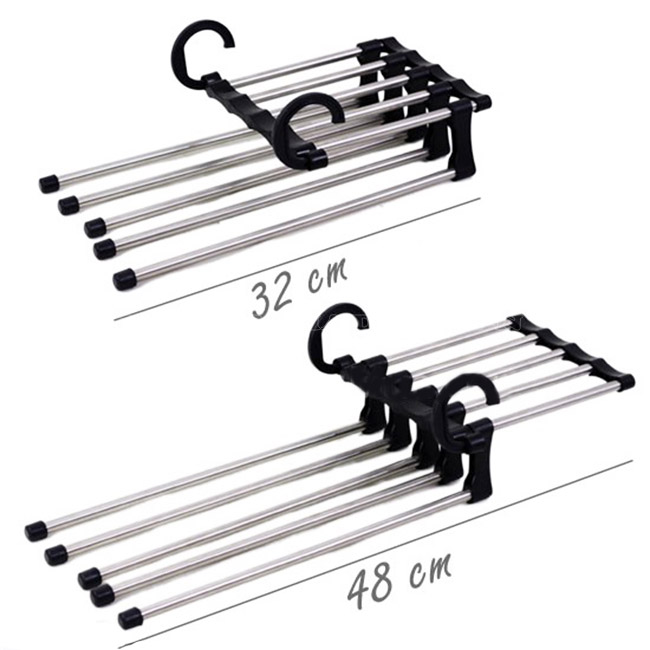 GIÁ, MÓC TREO ĐỒ GẤP GỌN 5 TRONG 1 BẰNG INOX