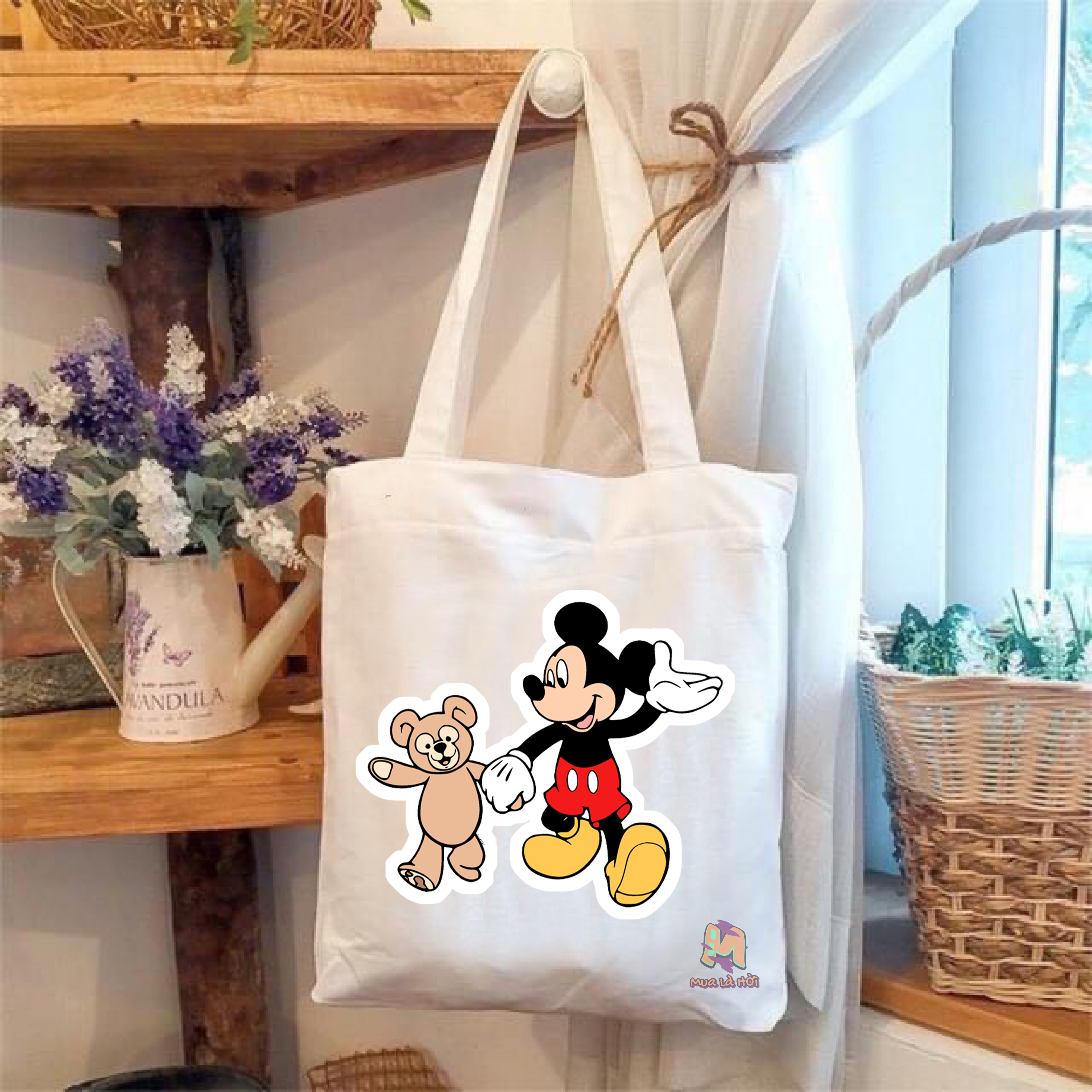 Túi Tote in hình chủ đề Chuột Mickey &amp; Chuột Minnie