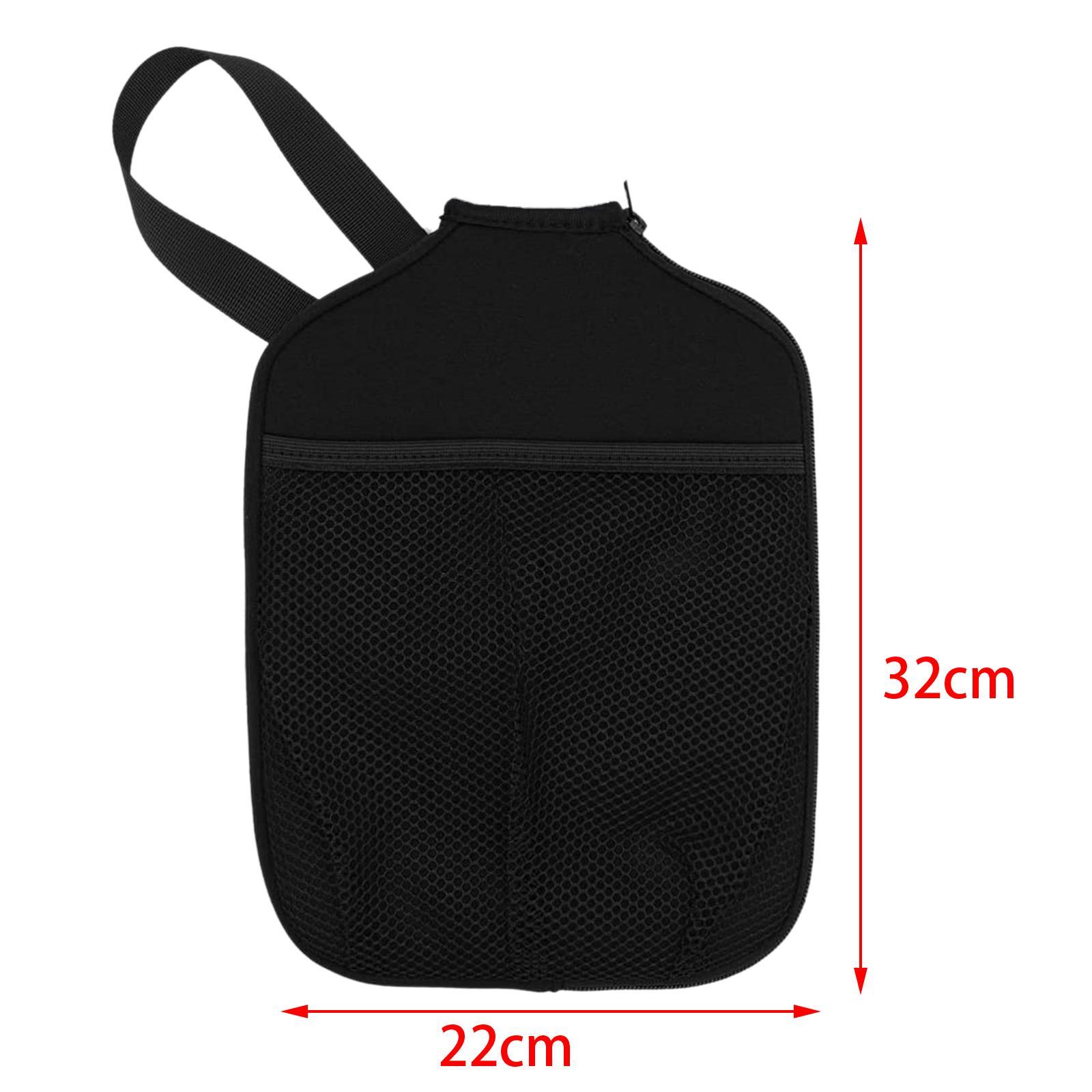Neoprene Pickleball Paddle Covers Case Premium Zipper Ball Holder Waterproof with Pocket and Handle Strap for Youth Sports Practice Training