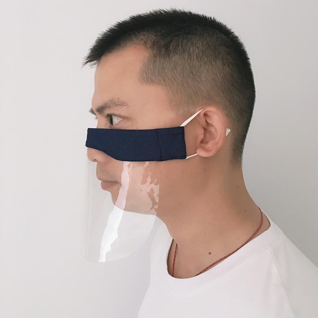 2pcs Washable Face Light-Weight Communication PVC Visual Face Mask
