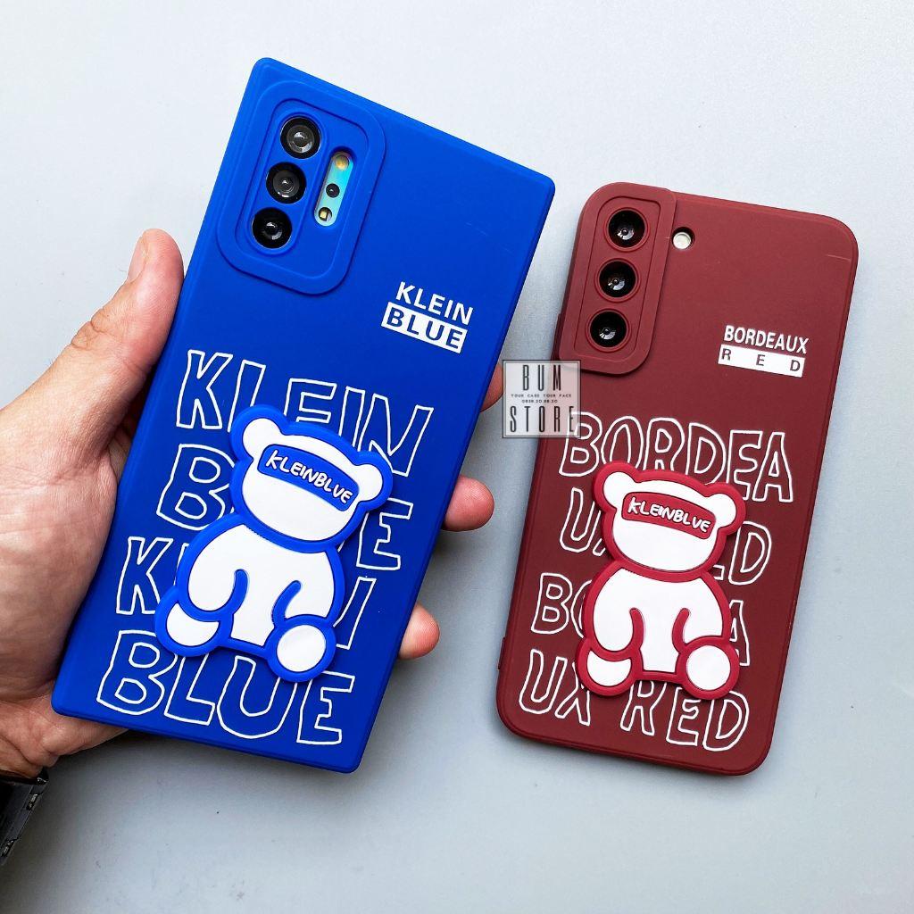Ốp Lưng Silicon Gấu KleinBlue Cho Samsung Galaxy Note 20 Ultra / Note 20 / Note 10 Plus / Note 10 Viền Vuông