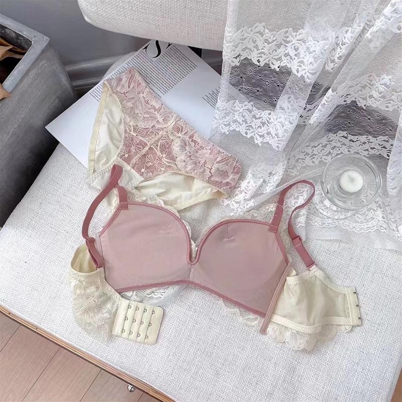 Gợi Cảm Ren Nhật Tam Giác Áo Cúp Ngực Và Quần Lót Bộ Dày Lót Không Dây Bralette Bộ Đẩy Lên Quần Lót Nữ Quần Lót Ren 2021 mới