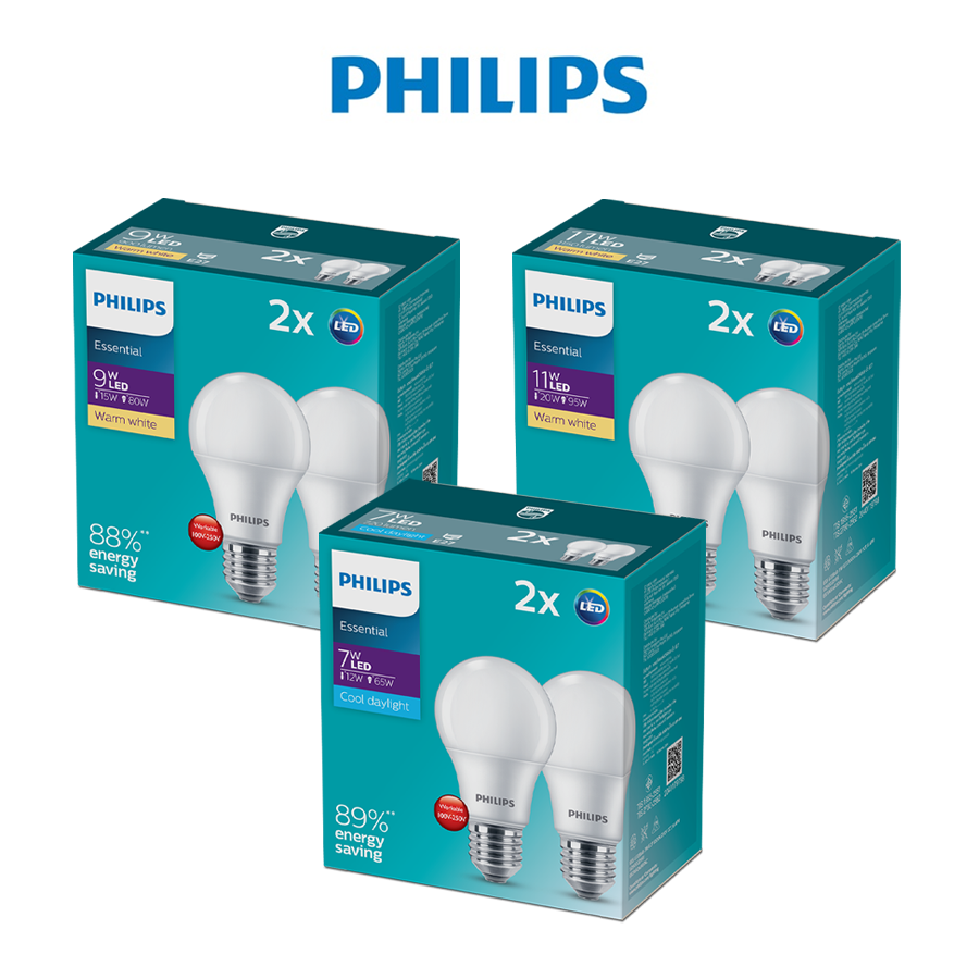 Bóng đèn PHILIPS LED BULB đôi A60 - Công suất (7W, 9W, 11W)