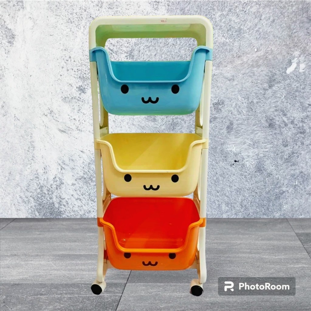 Kệ GẤU Hokori Việt Nhật đựng đồ đa năng - Kệ Nhựa hình gấu 2,3 tầng có bánh xe di chuyển tiện lợi