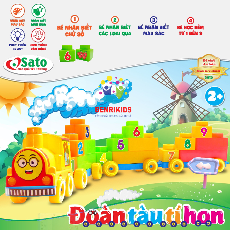 Xếp Hình Thần Đồng Đoàn Tàu 36 Miếng Ghép Sato.009 BENRIMART-DTTH Hàng Việt Nam