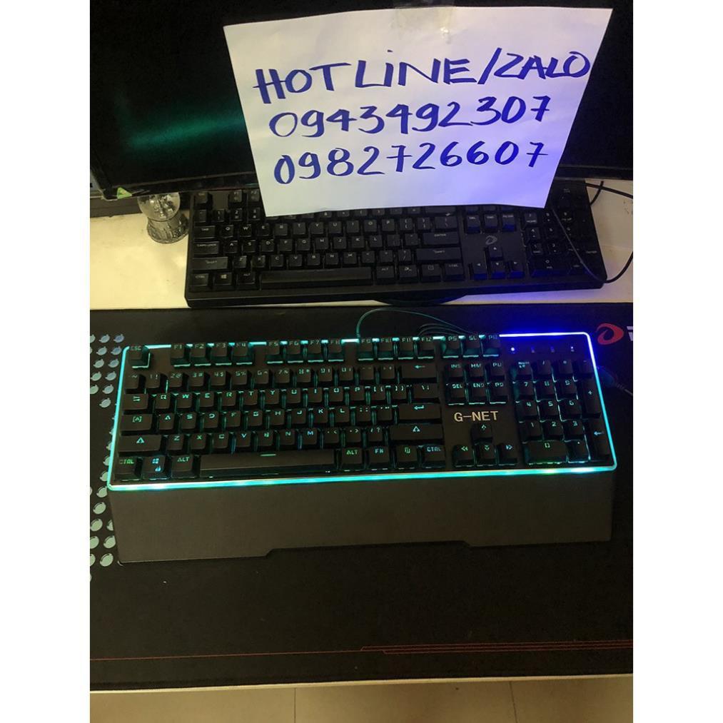 Bàn phím Gaming G-Net K68 - Led ranibow - Blue Switch - Switch quang học - Màu đen  - Hàng Chính Hãng