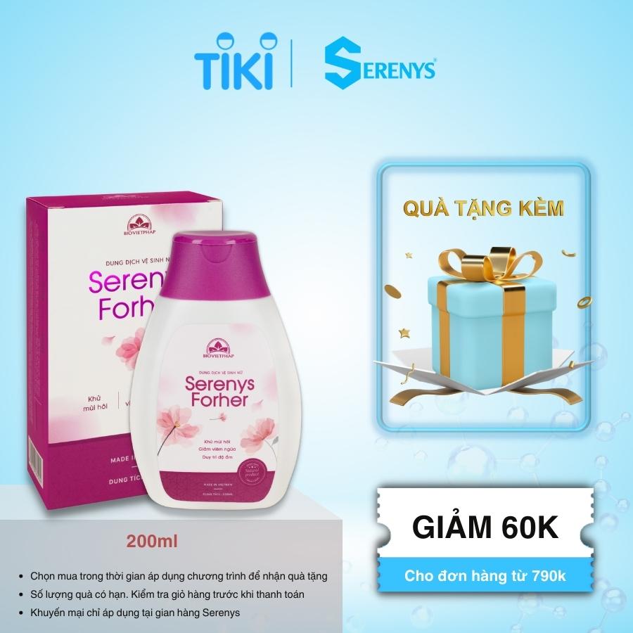 Dung Dịch Vệ Sinh Phụ Nữ Serenys Forher giúp khử mùi hôi, giảm viêm ngứa, cân bằng độ ẩm, độ Ph 200ml