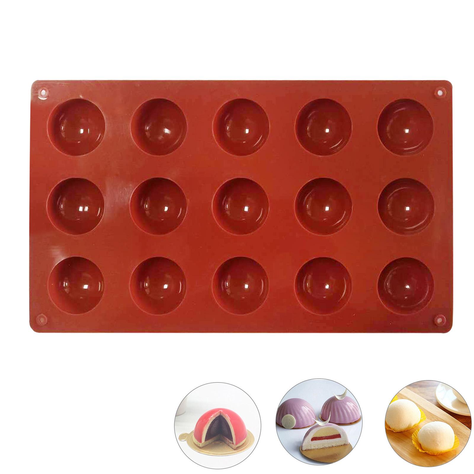 Khuôn làm bánh bằng silicone có 15 ngăn hình cầu