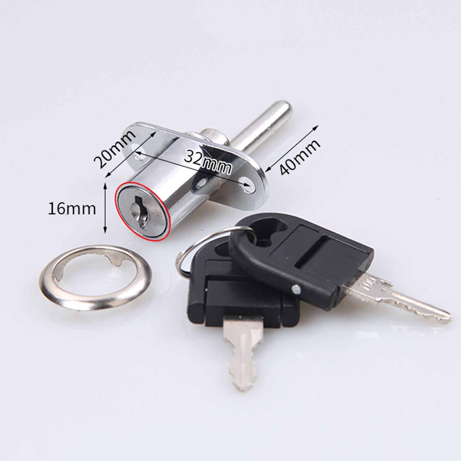 Push Plunger Lock Zinc Alloy Plunger Lock Portable Cylinder Head Cabinet Lock Drawer Lock Cabinet Plunger Lock for Desk Locker