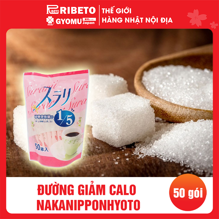 Đường giảm calo Nakanipponhyoto - Túi 50 gói - Hàng nội địa Nhật Bản