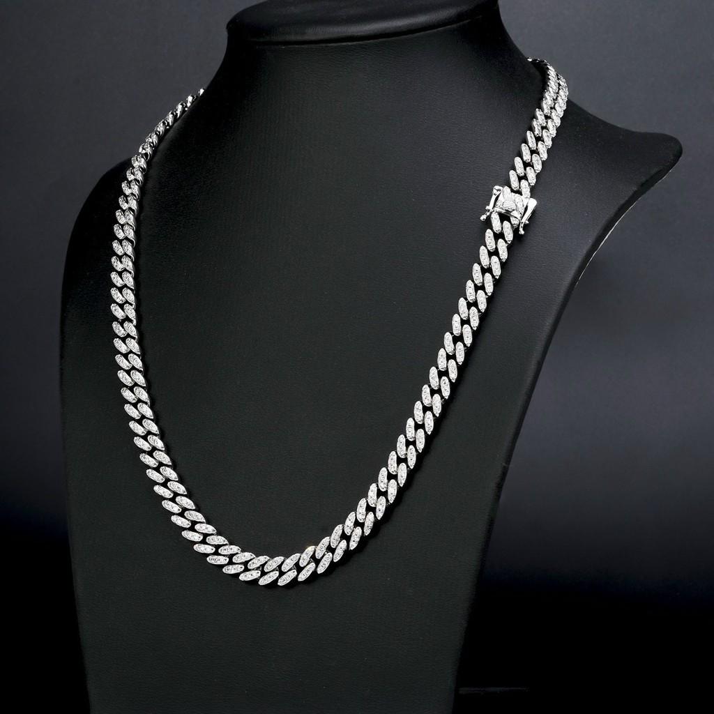 Dây Xoàn Màu Trắng Bản Nhỏ Cho Nam Thiết Kế Hình Dây Xích