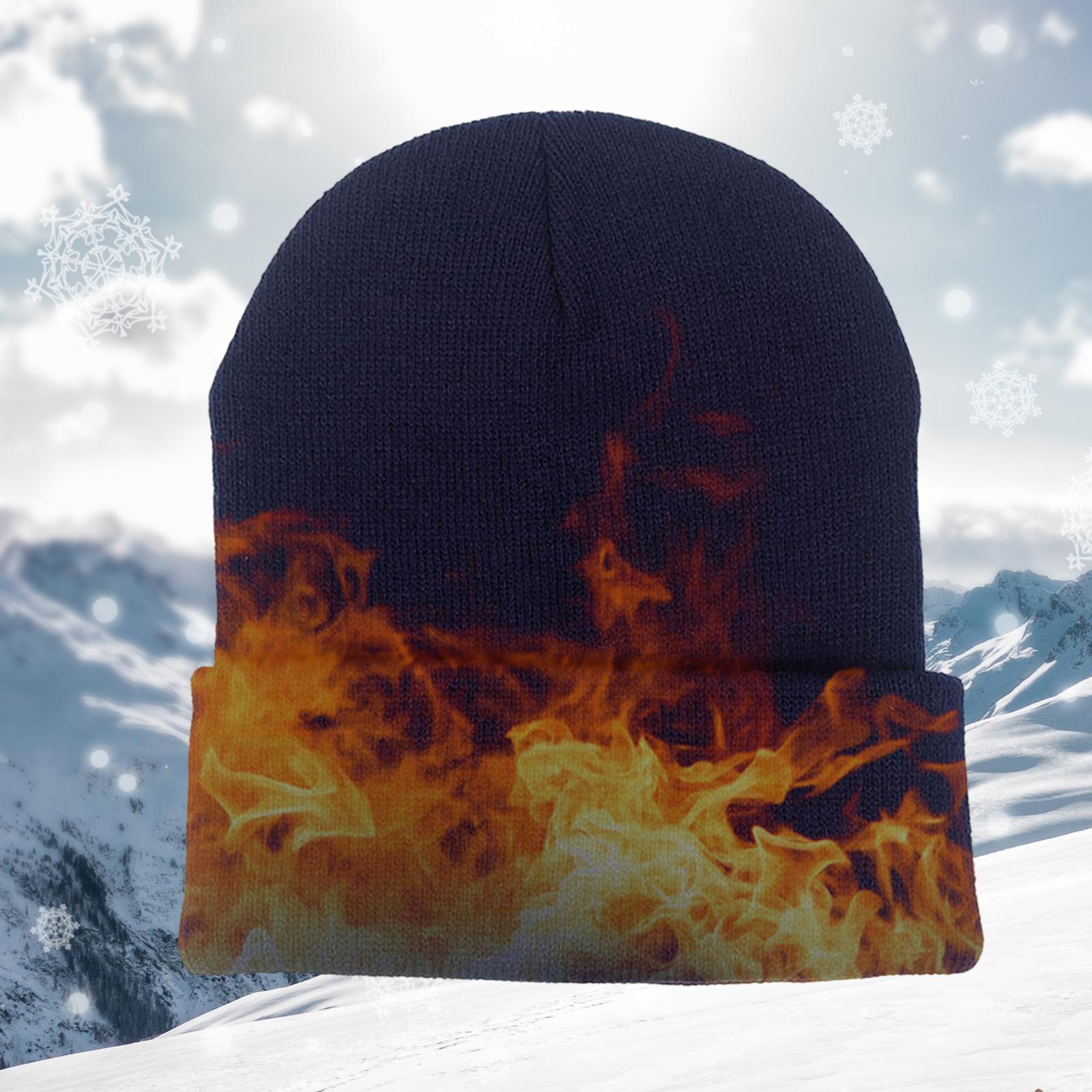 Knitted Hat Knit Beanie Unisex Warm Hat Headgear Soft for Outdoor Camping Cycling