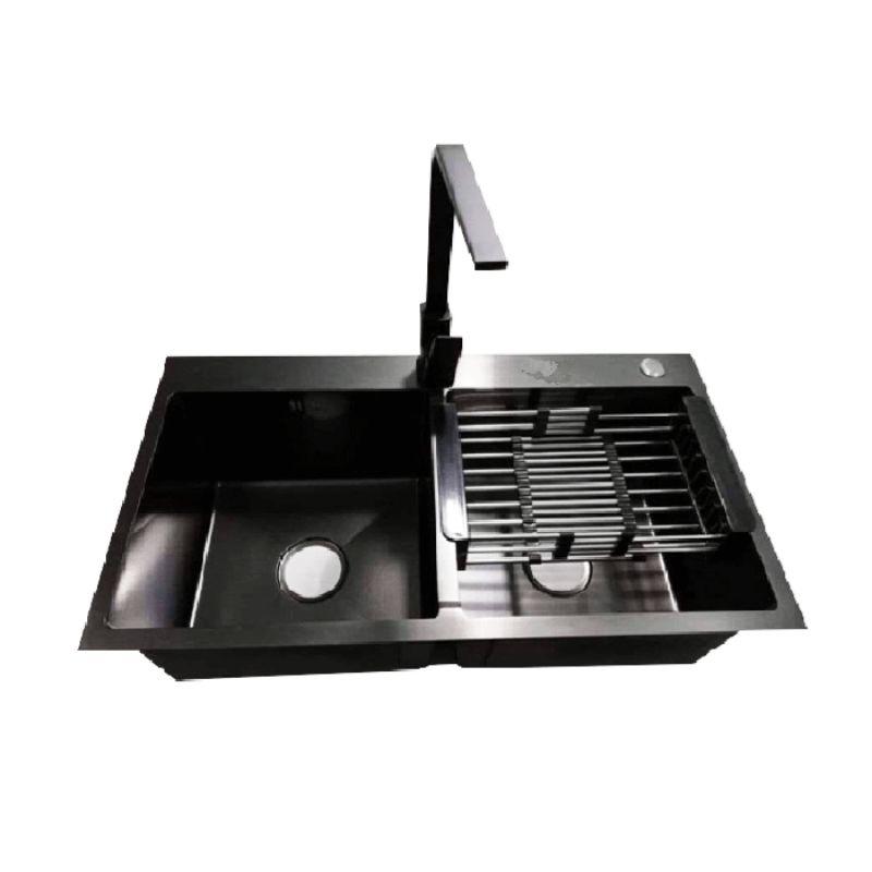 Chậu Rửa chén 2 hộc Cân 82x45 INOX 304 sơn tĩnh điện NANO chống trầy cao cấp C8245N