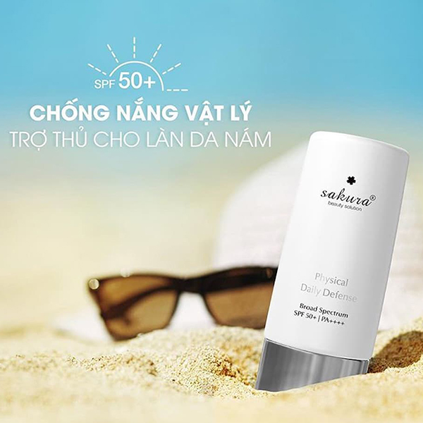 Nhũ tương chống nắng vật lý Sakura Physical Daily Defense SPF 50+ PA ++++ 60g