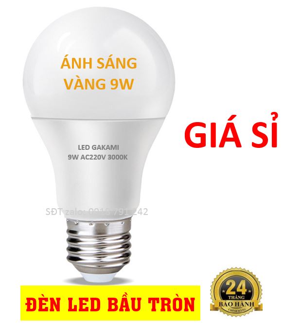 (Giá sỉ)Bóng đèn led 9w ánh sáng vàng siêu sáng, bóng đèn A70 ánh sáng vàng 3000K