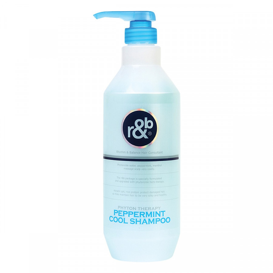 Dầu gội bạc hà thỗ trợ rị gàu, phục hồi da đầu và tóc bị hư tổn R&amp;B Peppermint Cool Shampoo, Hàn Quốc 1000ml