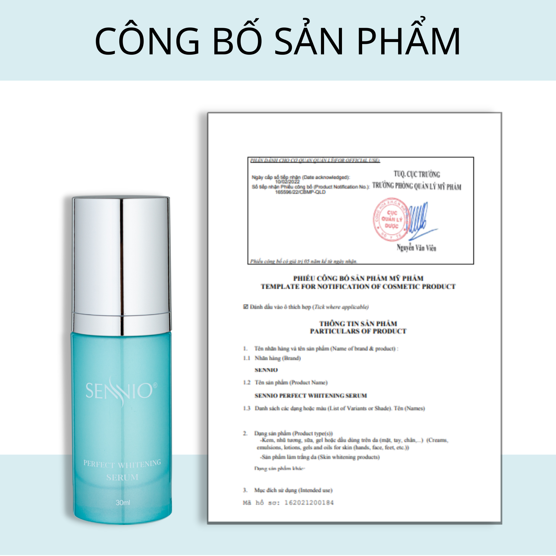 Serum trắng da Sennio Perfect Whitening Serum dưỡng ẩm da mặt tái tạo và phục hồi da 30ml SNO 828