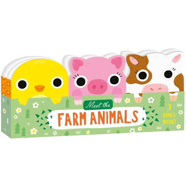 Meet The Farm Animals - Mini Board Book Set (3 Books Inside)