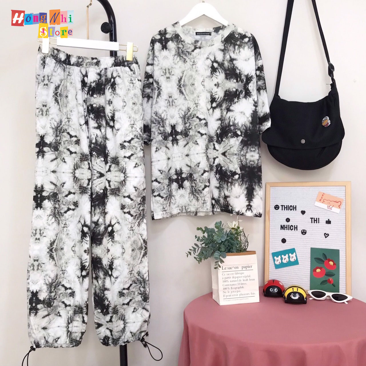 Quần Jogger Thun Loang Màu Dài Dây Rút Dáng Rộng - Quần Thun 3D Rút Dây Unisex - MM