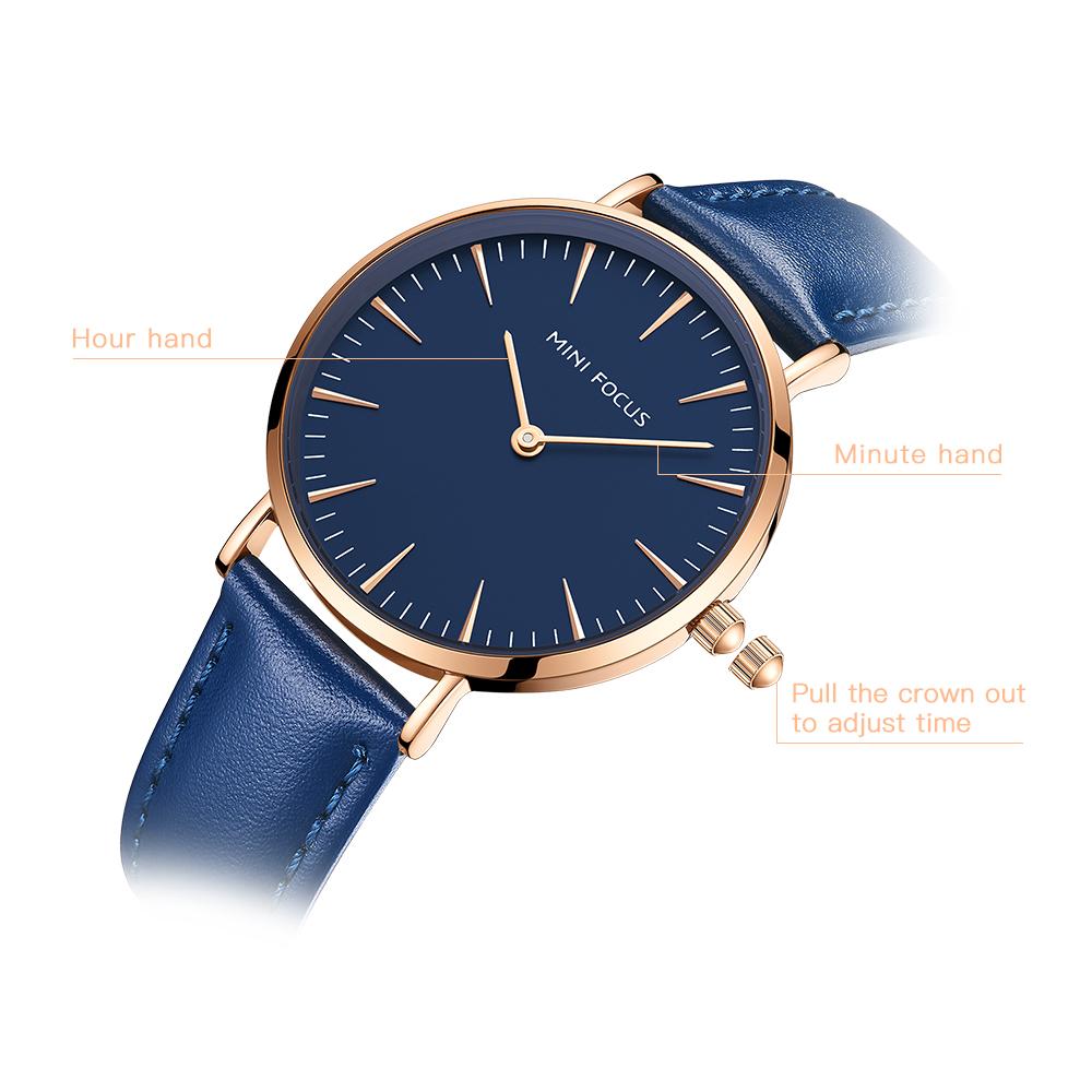 Đồng hồ thời trang nữ với dây da chống thấm nước 3ATM dành cho doanh nhân MINI FOCUS Women Quartz